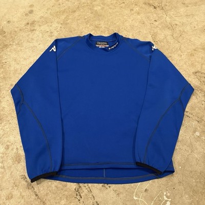 Kappa Sweatshirt Blue Mens XL White Logos on Shoulders Lightweight