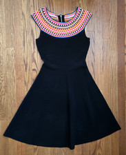 NWOT MILLY Rib Knit Viscose Blend Fit Flare Sleeveless Dress Size M