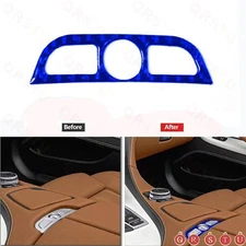 Blue Carbon Fiber Center Armrest Compartment Door Cover For BMW 6 Series F12 F13