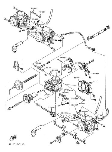 Yamaha FZR400RR 3TJ1 carburetor rebuild kit - Picture 2 of 3
