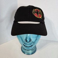 Bacardi Strapback Hat Black and White Bat Logo One Size Fits All Barware