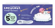 Cozycove Size 5 Snooze On Slim Overnight Tape Diapers 80 Count 4x20 28-39 lbs