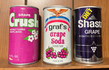 (3} Empty Grape Soda  Cans