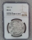 1890 Morgan 90% Silver Dollar NGC MS63 (168)
