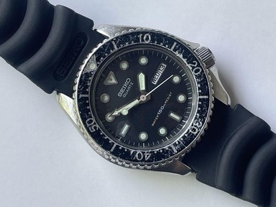 セイコー　ビンテージダイバー　稼働品 SEIKO 6458-6000 Seiko 6458-6000 Vintage Diver Watch Quartz Black Dial 37.5mm