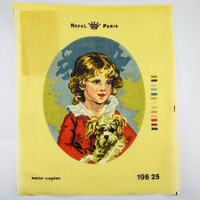 Royal Paris Boy Petitpoint Needlepoint Canvas Master Simpson France VTG NEW