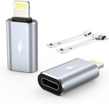TechMatte Female USB C to Male Lightning Adapter 2 Pack 2.2A Charging Data Trans