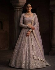 Pink Peach Net Lehenga Choli, Fancy Bridal Lehenga for Women and Girls