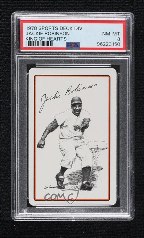 1977-78 Sports Deck Playing Cards Landsman Jackie Robinson PSA 8 HOF