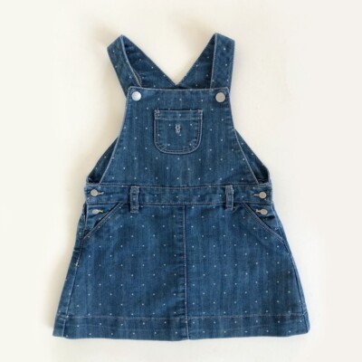 Obaibi Baby Girl's Polka Dots Denim Dress, Size 23 Months