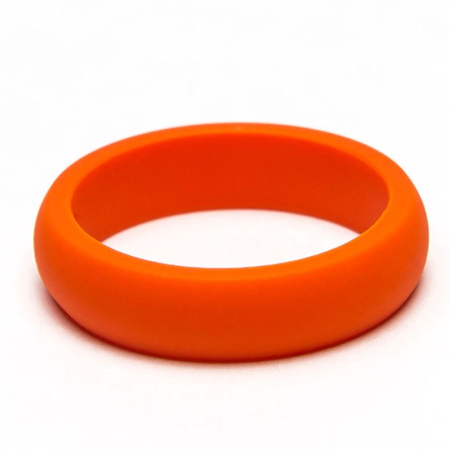 ORANGE THIN SILICONE WEDDING BAND/RINGWORKOUT RINGSUNISEX RUBBER GYM