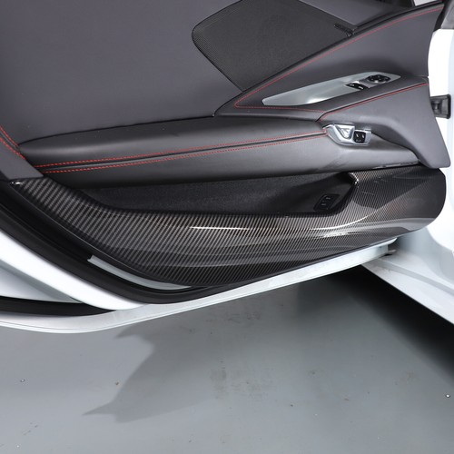 Corvette C8 2020-24 cubierta de fibra de carbono inferior de puerta interior antipatada ABS - Imagen 6 de 16