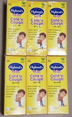Qty 6 - HYLAND'S 4 KIDS COLD'N COUGH - Daytime - 4 FL OZ - UNFLAVORED