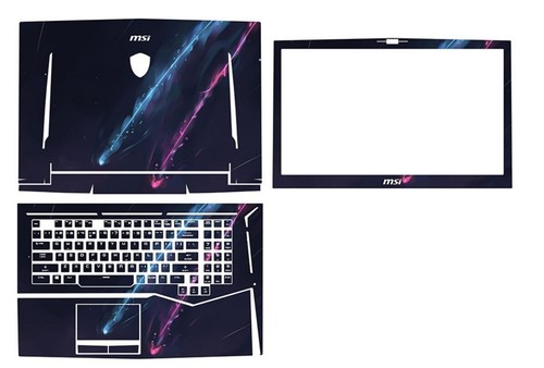 Dazzle Laptop Protector Leather Skin Stickers For MSI GT75VR - Afbeelding 1 van 45