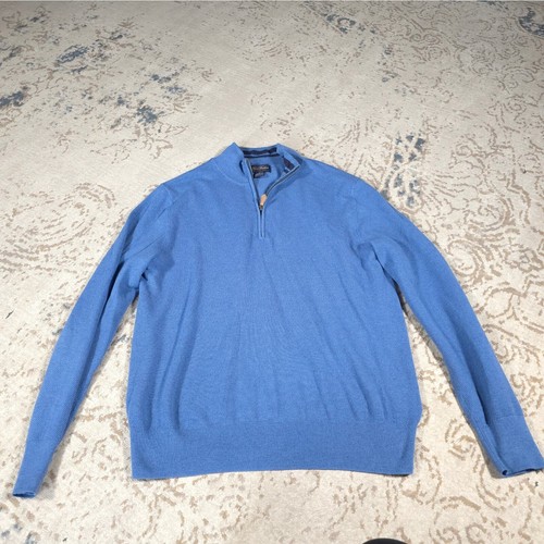 Brooks Brothers Henley Sweater Waffle Stitch Men Size M Cotton Silk Cashmere