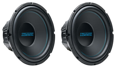 (2) Autotek ATK12D4 12'' Car Audio Subwoofers 800w Peak/400w RMS Subs DVC 4 Ohm