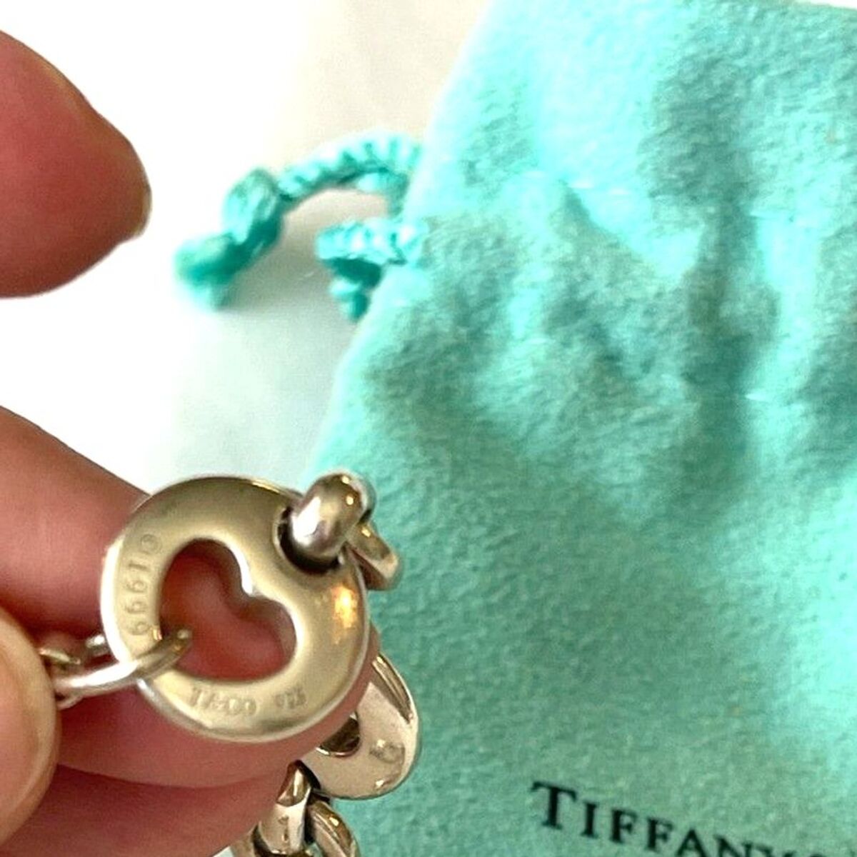 Authentic Tiffany & Co. Sterling Silver 1999 Open Heart Link Authentic Tiffany & Co. Sterling Silver 1999 Open Heart Link