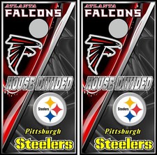 falcons steelers house divided 0474 cornhole board vinyl wraps