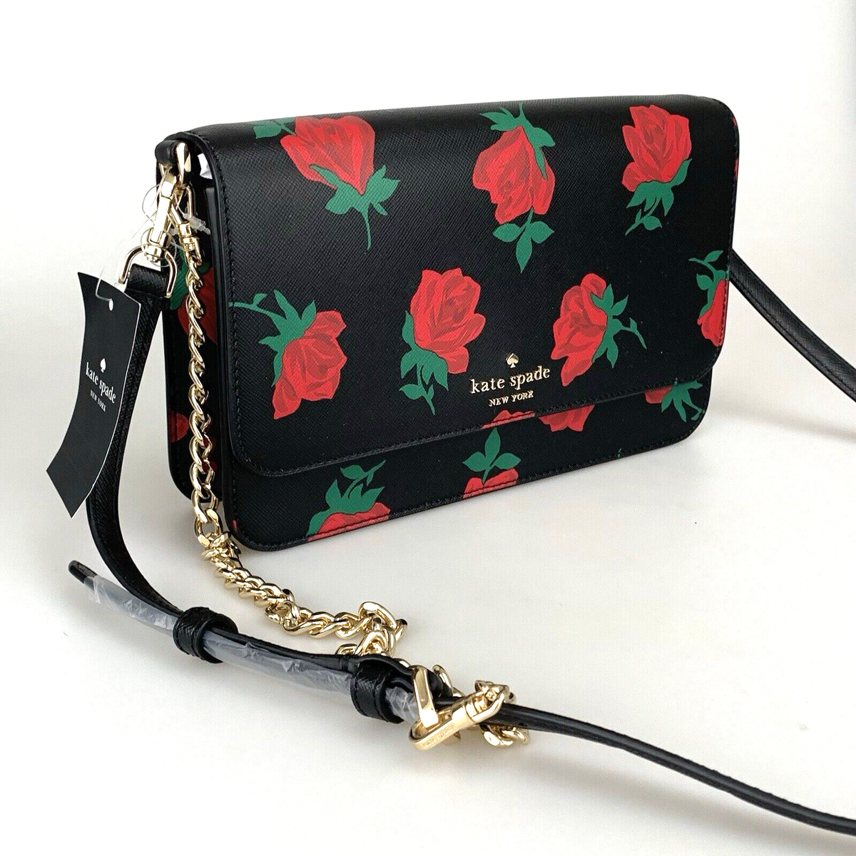 KE534 Kate Spade★Madison Flap Crossbody ローズ柄 Kate Spade Madison Flap Convertible Crossbody - Rose Toss