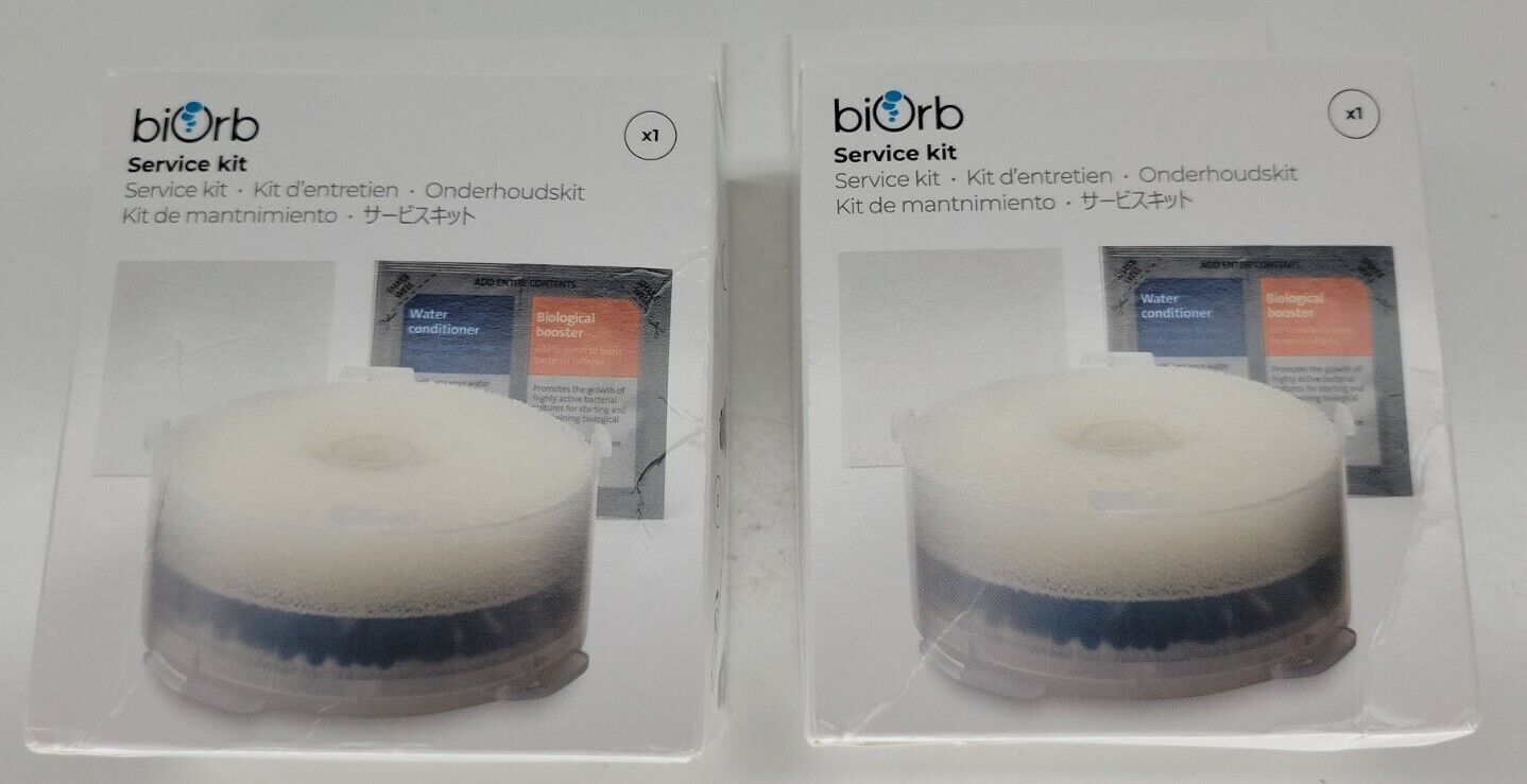 TWO biOrb Service Kits Filter Cleaner Pad Water Conditioner Biological Booster