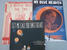 sheet music Bicycle Built For Two, My Blue Heaven, Let Me Call You Sweetheart