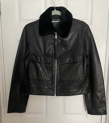 Allsaints leather jacket womens 14 UK