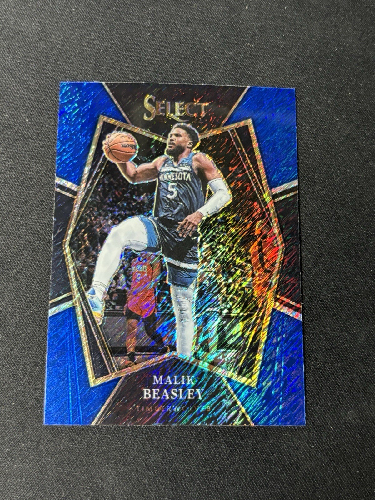 2021-22 Panini Select #137 Malik Beasley - Premier Level BLUE SHIMMER PRIZM