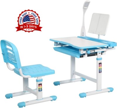 juego de escritorio y silla para ninos niños para computadora estudio con luz