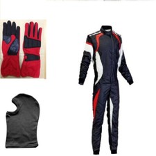 Go Kart Race Suit  Red-Black-White -with Free Gift Gloves & Balaclava Offer