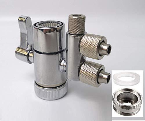 Two way 3/8" in ottone deviatore valvola cromato per acqua filtri acqua (I8b)