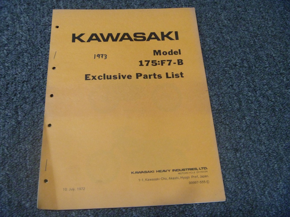 1973 Kawasaki 175:F7-B Dirt Bike Motorcycle Parts Catalog 1973 Kawasaki 175:F7-B Dirt Bike Motorcycle Parts Catalog