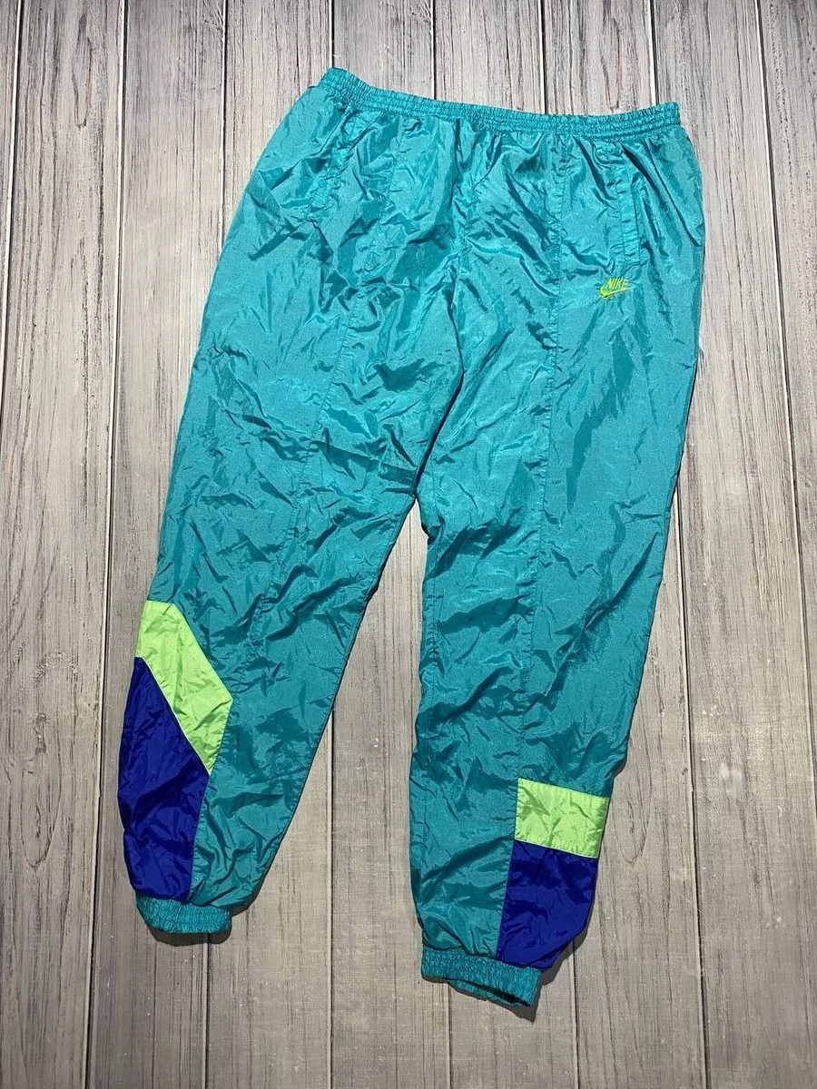 Nike Vintage y2k blue shimmer nylon track pants with stripes 