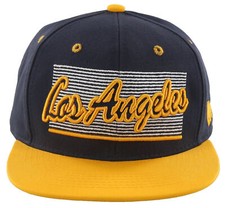 NEW FLAT BILL LOS ANGELES CA STATE USA SNAPBACK BALL CAP HAT NAVY