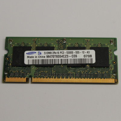 Samsung M470T6554CZ3-CE6 512MB RAM Memory 200P PC2-5300 CL5 8c 32x16 DDR2-667