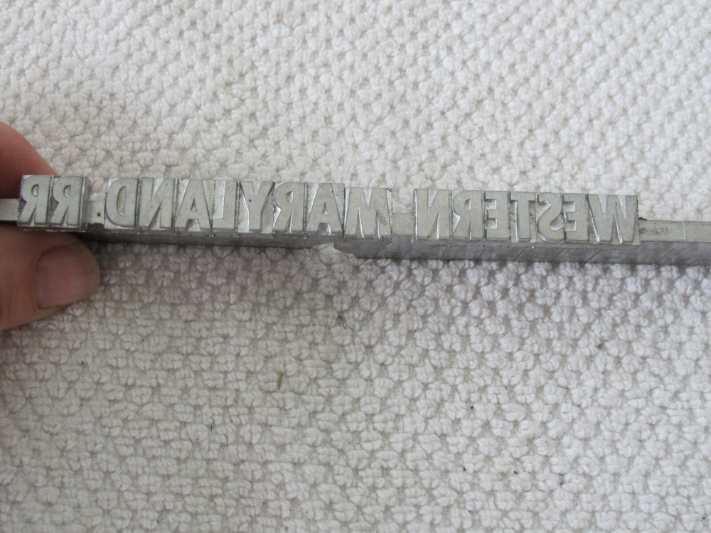 Hot Foil Embossing & Stamping Machine Letters  3/8” Western Maryland RR Railroad