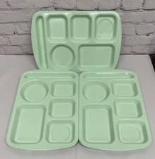 Vtg  Cafeteria Lunch Picnic Tray Divided Libbey Restraware Melamine Mint Green