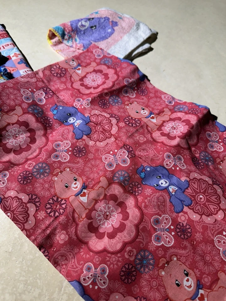 Care Bare Fabric Scraps(1/5yds+Smaller Pcs.) Also Bonus Wash Cloth NNT - Image 2 of 4