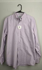 L.L. Bean Wrinkle Resistant Button-Down Shirt Purple 15.5-34 100 Cotton