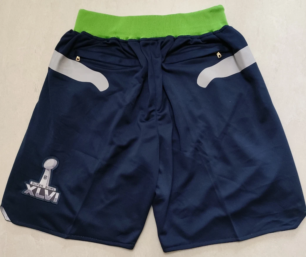 Hip for Seattle Football Pockets stitched football Basketball Shorts Size:S-3XL