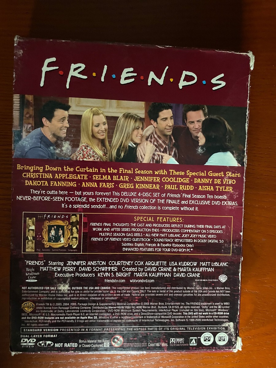 Friends Season 10 DVD Set Used Very Good Condition Case Worn