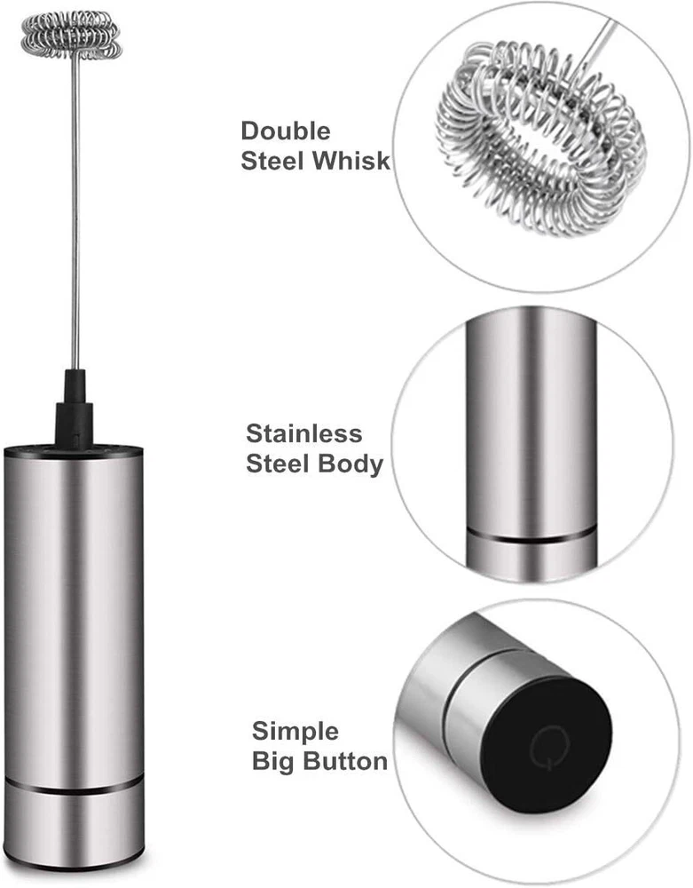 Milk Frother Handheld Battery Operated, Coffee Frother For Milk Foaming, Latte/c