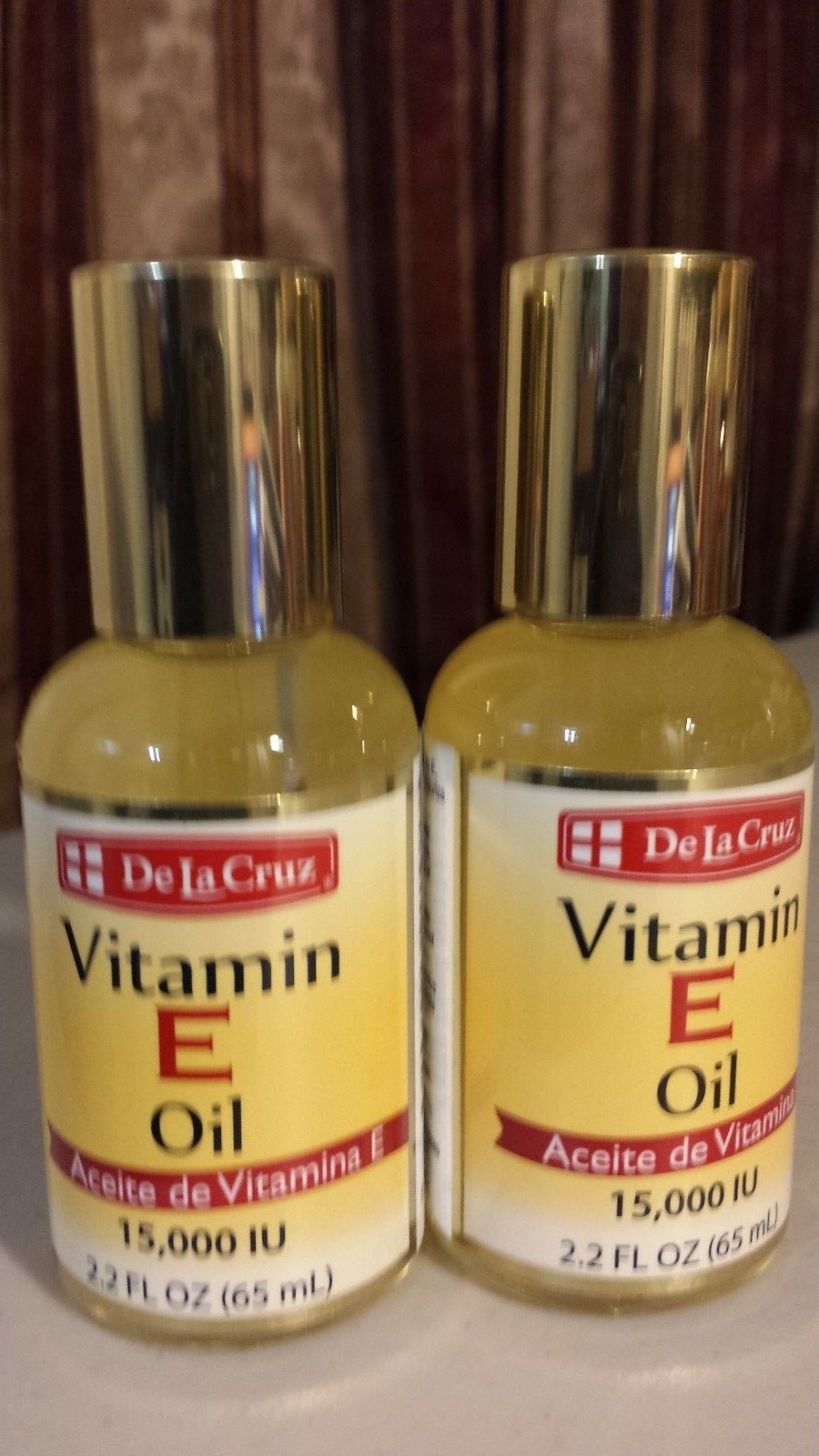 2 VITAMIN E OIL DE LA CRUZ 15,000 IU (PACK OF 2 BOTTLES) 2.2 FL OZ EA