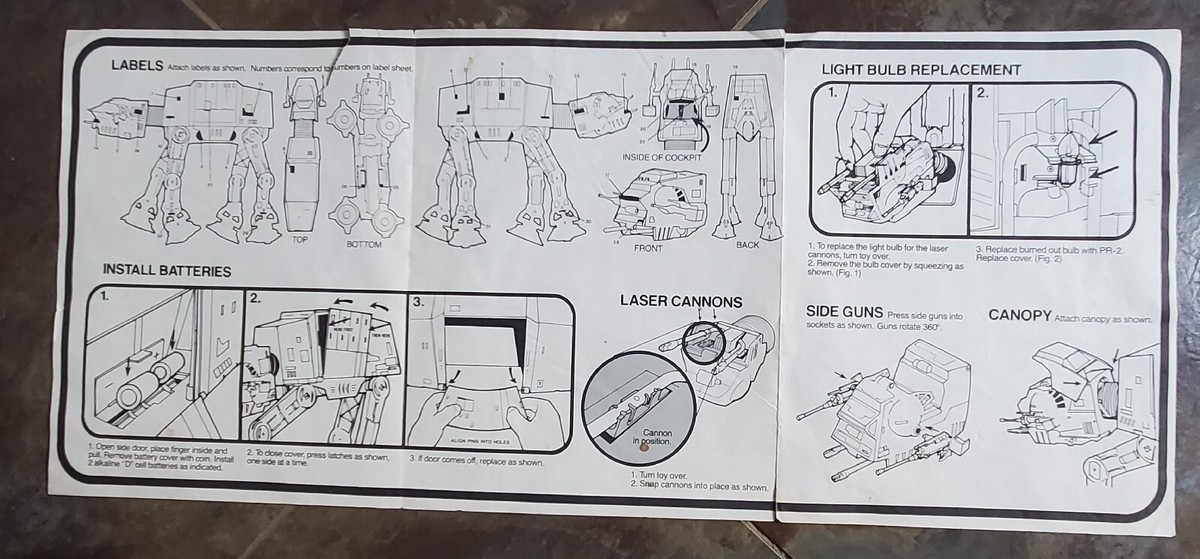 Star Wars Empire Strikes Back AT-AT Walker Instructions Only