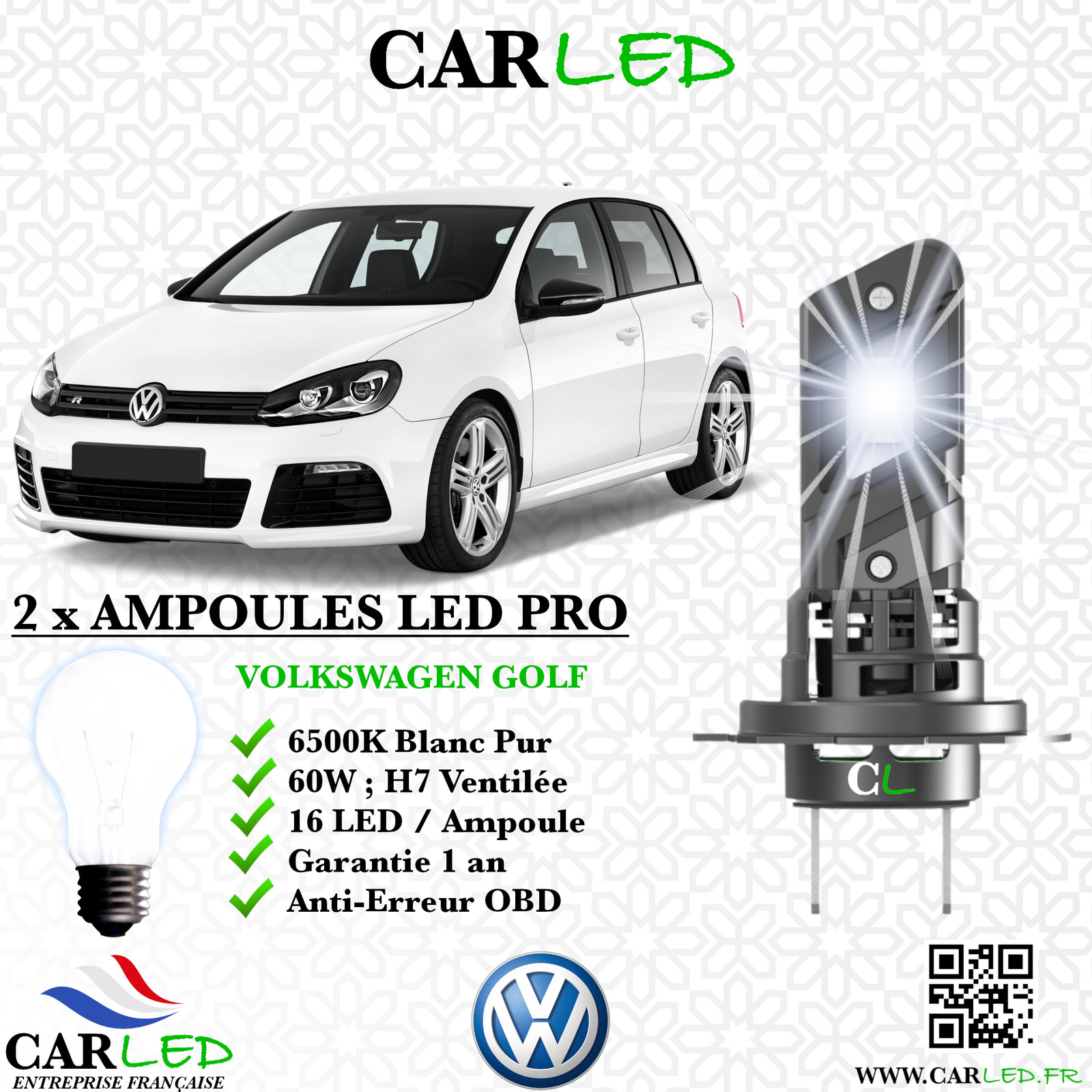 Kit ampoule LED pour Volkswagen Golf VI pour voyager sereinement en famille le week-end