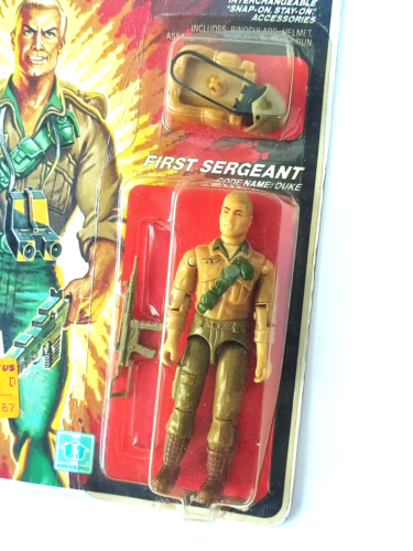 Hasbro Gi Joe 1983 - primer sargento - tarjeta de melocotón Duke V1 - Moscú + estuche de acrílico - Imagen 4 de 19