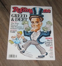 Rolling Stone 2012 magazine Mitt Romney BAIN CAPITAL Krysten Ritter RYAN Lochte