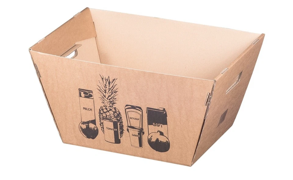 Einkaufskorb Einkaufsbox Einkaufskarton Karton Wellpappe, Braun, 50x33x26cm  - Bild 1 von 1