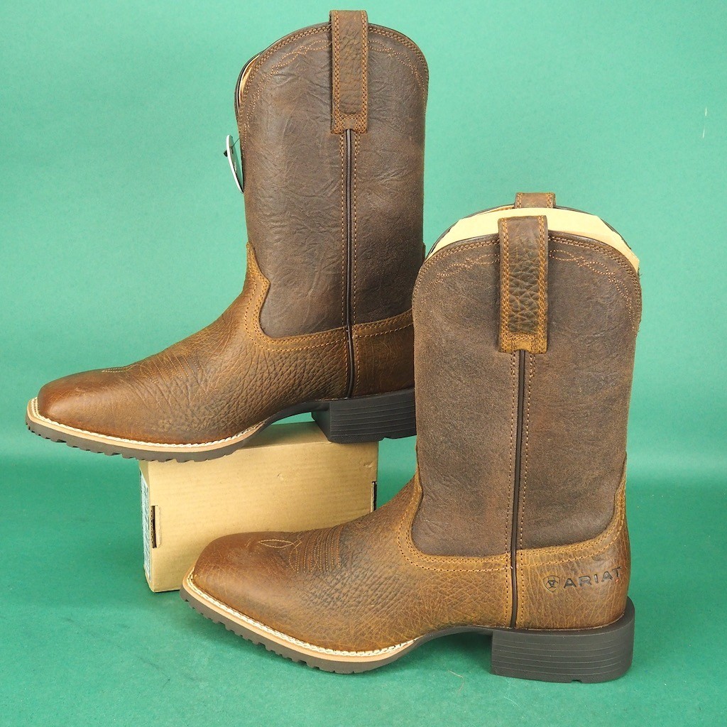 NEW Ariat Hybrid Grit Western Boot Mens 10 D Medium Earth/Alamo Brown Square Toe Ariat Hybrid Grit 11 main image 4