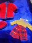 Vintage 1963 Skipper Barbie Doll Wooly  Red Wool   Dress, Coat, and hat