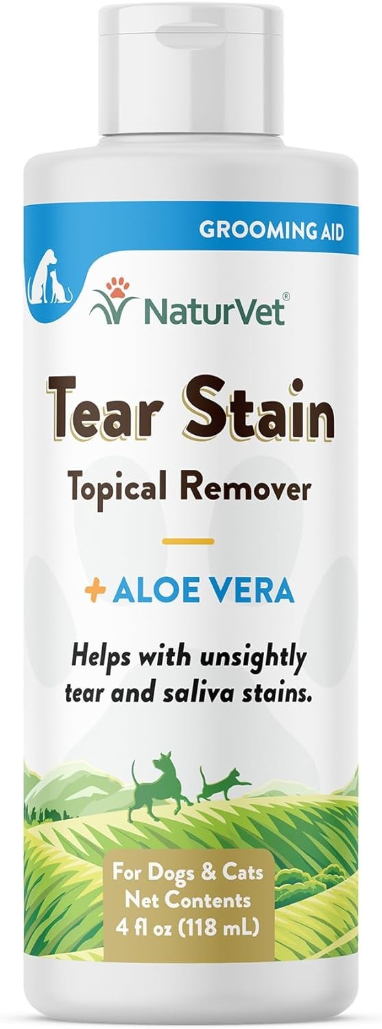 NaturVet Tear Stain Topical Remover with Aloe Vera for Dogs 